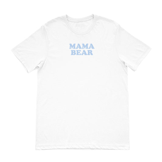 Women's Mama Bear Tee (White/Light Blue)