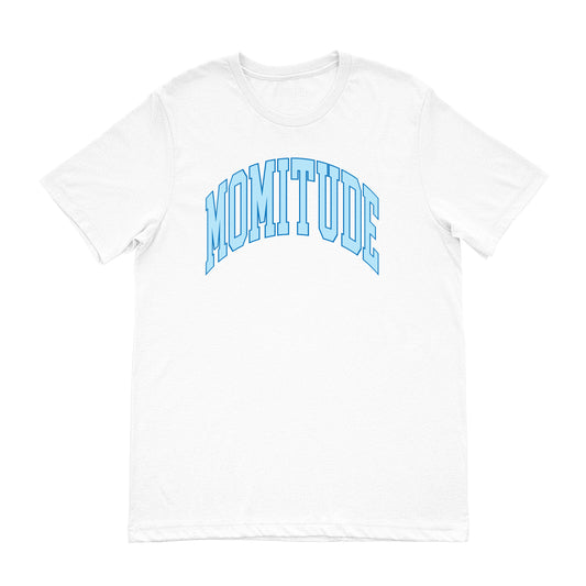 Momitude Big Arch Tee (White/ Carolina Blue/Royal) - The Momitude Shop